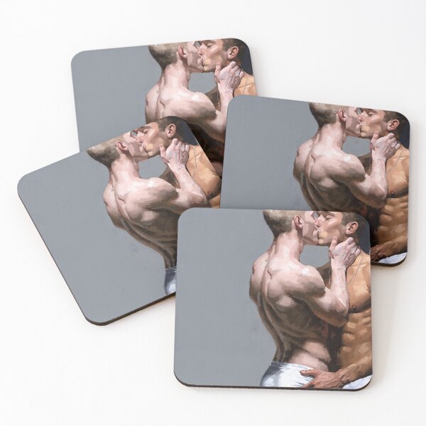 Item preview, Intimate Men Kissing Art designed and sold by gayishdesign.