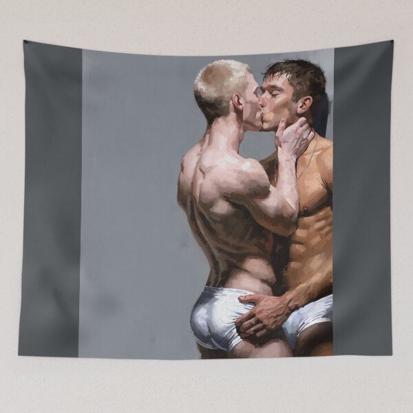 Item preview, Intimate Men Kissing Art designed and sold by gayishdesign.