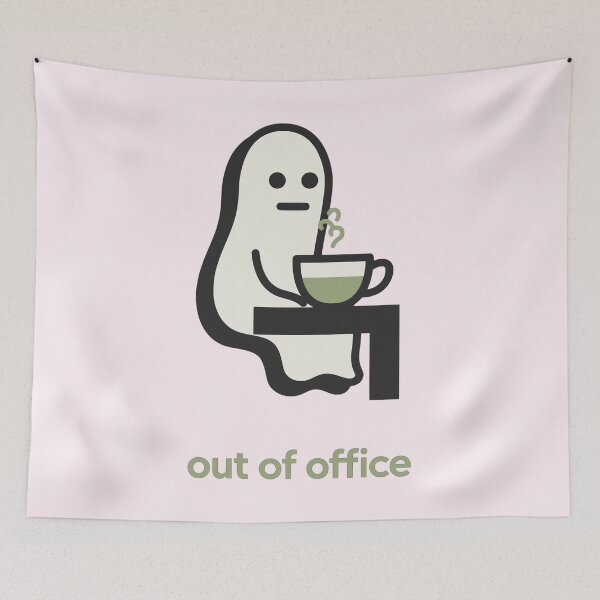 Item preview, Out of Office Ghost Cozy Tea Break Spooky Office Humor designed and sold by KungPowUnicorn.