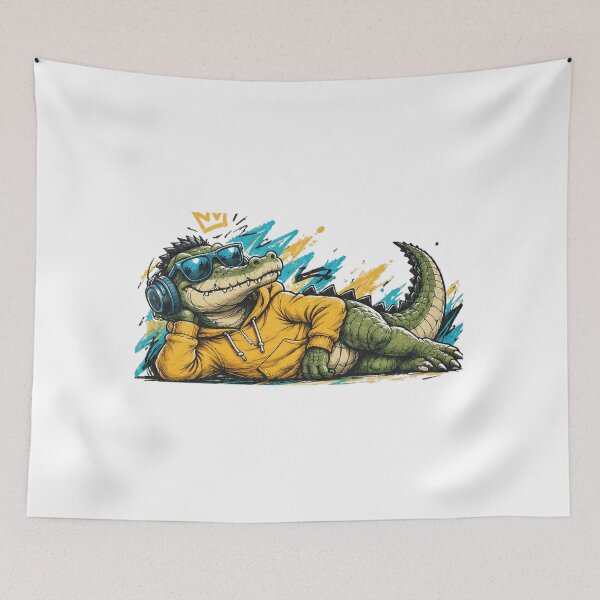 Item preview, Cool Crocodile Streetwear – Funny Hip Hop Crocodile Design designed and sold by Zack4Fashion.