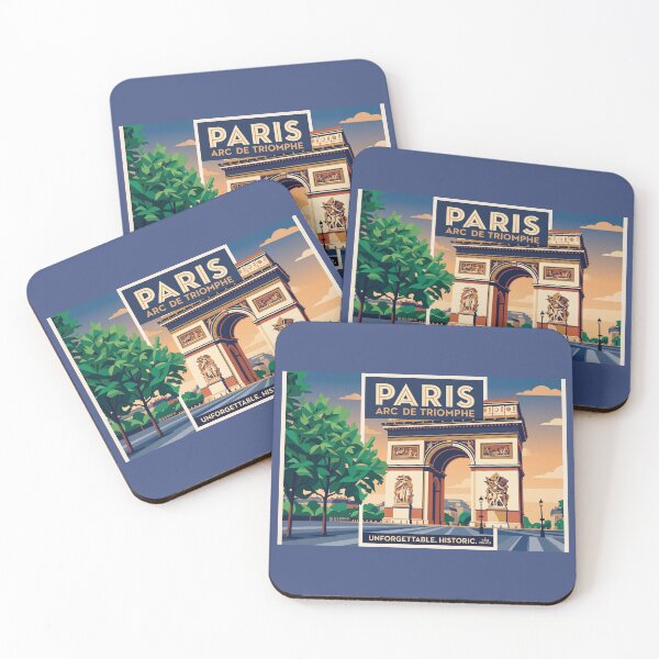Item preview, Paris Arc de Triomphe Vintage Retro Travel Poster designed and sold by ArtworkNorth.