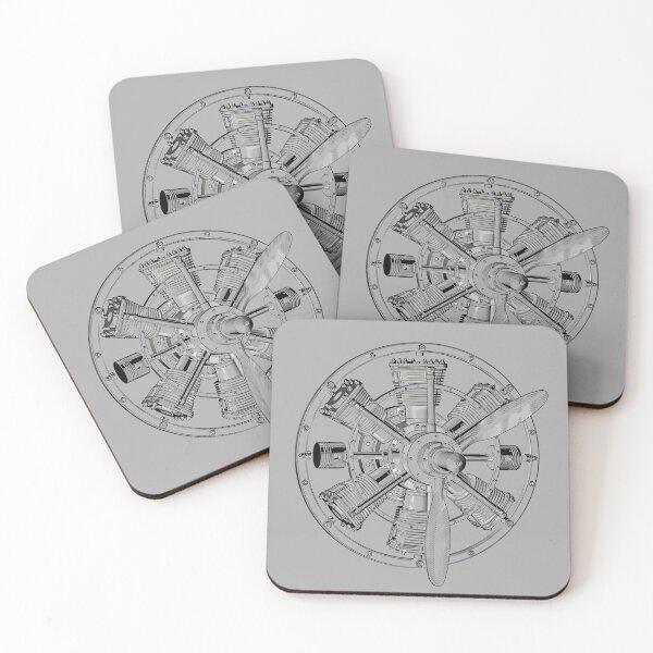 Item preview, Vintage Radial Engine Anatomy - Aviation Patent Sketch-white designed and sold by The Blueprint Archive.