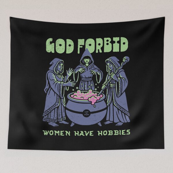 Item preview, God Retro Forbid Women Have Hobbies Witch Halloween Feminist Comfort Colors Crop  designed and sold by Taniyah Gomes.