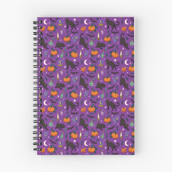 Item preview, Witchy Black Cat Halloween Pattern – Tarot, Moons and Pumpkins designed and sold by lydiadesign.