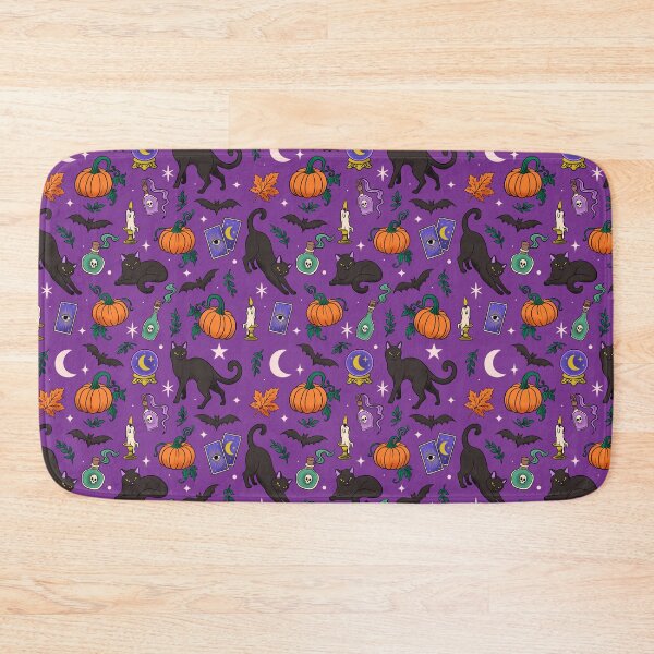 Item preview, Witchy Black Cat Halloween Pattern – Tarot, Moons and Pumpkins designed and sold by lydiadesign.
