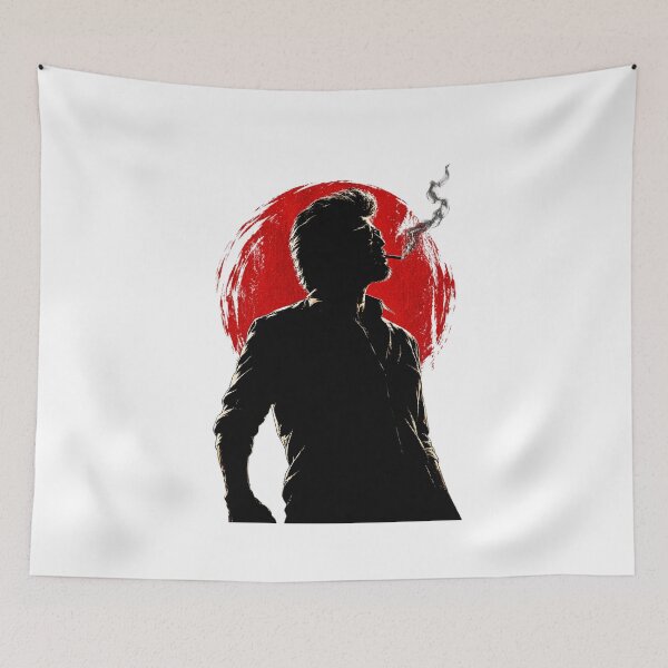 Item preview, Rajinikanth Jailer 2 Red Moon Silhouette designed and sold by Fashvora.