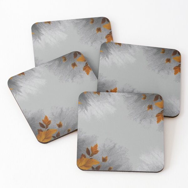 Item preview, Golden Autumn Leaves Frame — Black and White Forest Foliage Aesthetic designed and sold by LYAN-STORE.