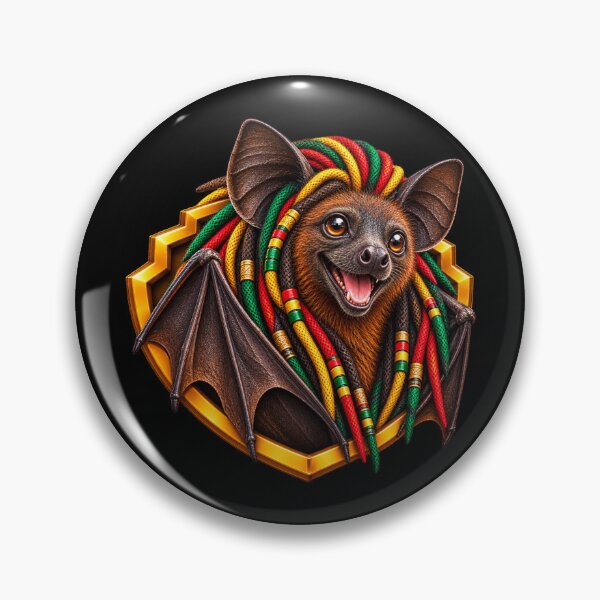 Artikelvorschau, Jamaikanische Fruchtfledermaus, Rasta-Dreadlocks, Reggae-Kunst – PLUSHIWORLD entworfen und verkauft von PLUSHIWORLDtm.