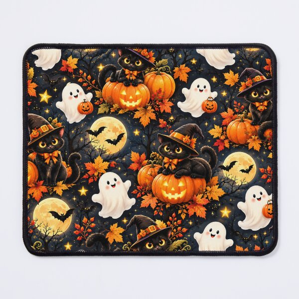 Item preview, Cute Black Cats Halloween Pumpkin Pattern designed and sold by Shipra Gupta.