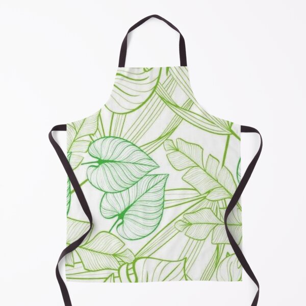 Item preview, Green Tropical Leaves Outline Seamless Pattern — Monstera Palm Line Art designed and sold by LYAN-STORE.