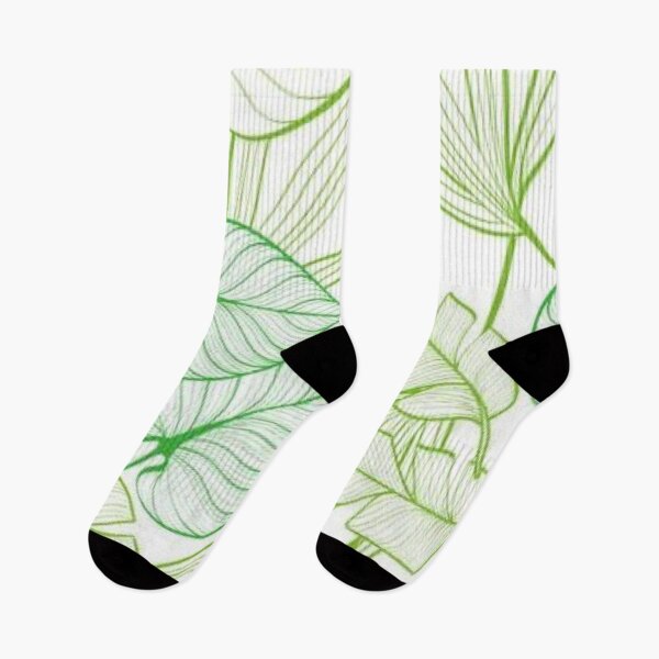 Item preview, Green Tropical Leaves Outline Seamless Pattern — Monstera Palm Line Art designed and sold by LYAN-STORE.
