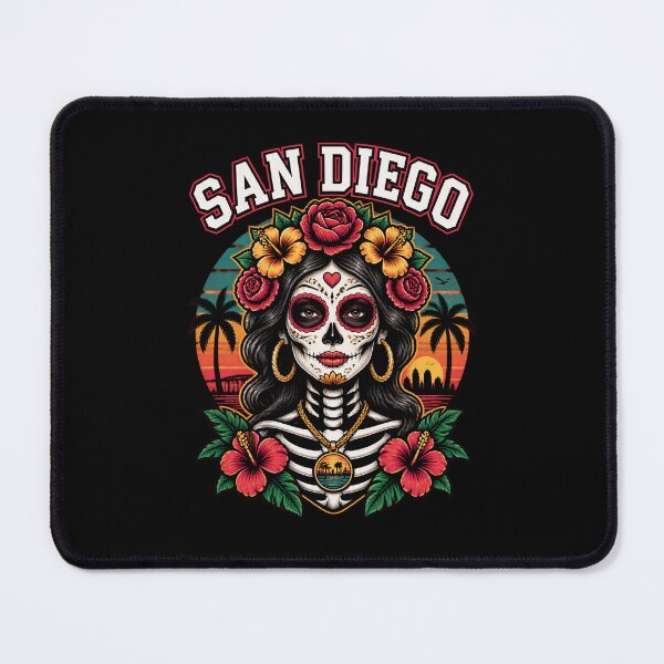 Item preview, San Diego Sugar Skull Sunset Floral Day of Dead Art-49 designed and sold by JordonWeissnat.