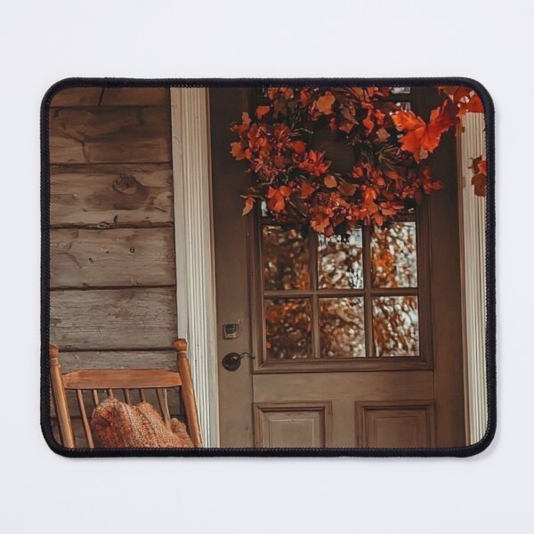 Item preview, Cozy Autumn Cabin Porch — Rustic Thanksgiving Autumn Leaves Decor designed and sold by LYAN-STORE.