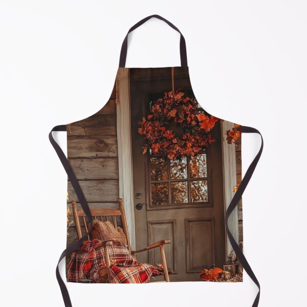 Item preview, Cozy Autumn Cabin Porch — Rustic Thanksgiving Autumn Leaves Decor designed and sold by LYAN-STORE.