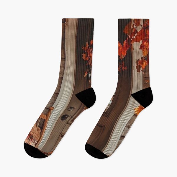Item preview, Cozy Autumn Cabin Porch — Rustic Thanksgiving Autumn Leaves Decor designed and sold by LYAN-STORE.