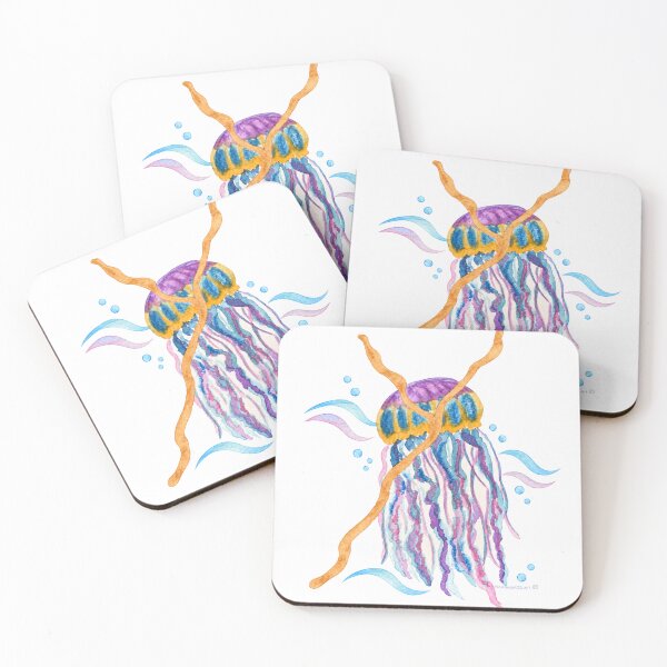 Item preview, Colourful Kintsugi Jellyfish – Oceanic Marine Life Art designed and sold by newsuept25.art.