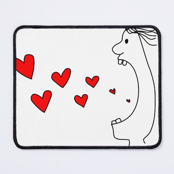 Item preview, Funny monster shouting red hearts doodle line art illustration designed and sold by KotchySmile.