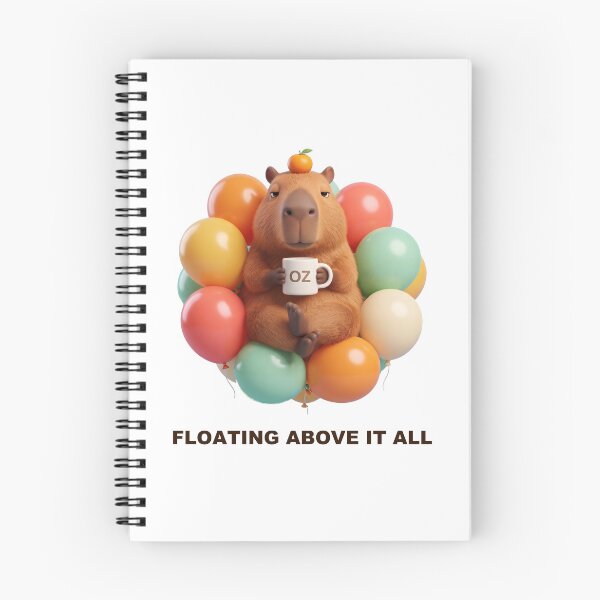 Aperçu de l'œuvre Capybara Floating in Balloons with Coffee créée et vendue par Grallanews.