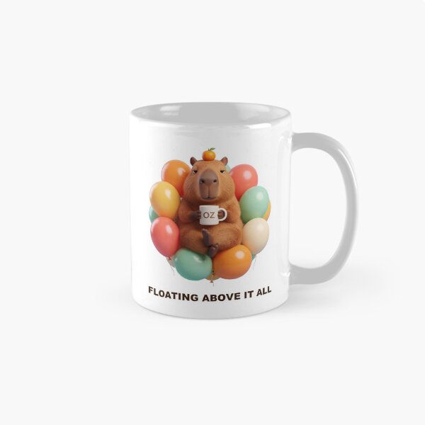 Item preview, Capybara Floating in Balloons with Coffee designed and sold by Grallanews.