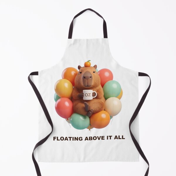 Item preview, Capybara Floating in Balloons with Coffee designed and sold by Grallanews.