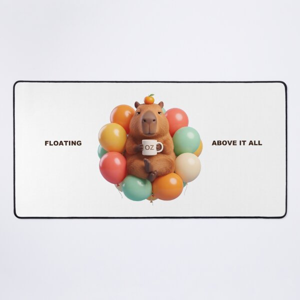Item preview, Capybara Floating in Balloons with Coffee designed and sold by Grallanews.