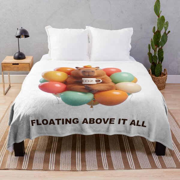 Item preview, Capybara Floating in Balloons with Coffee designed and sold by Grallanews.