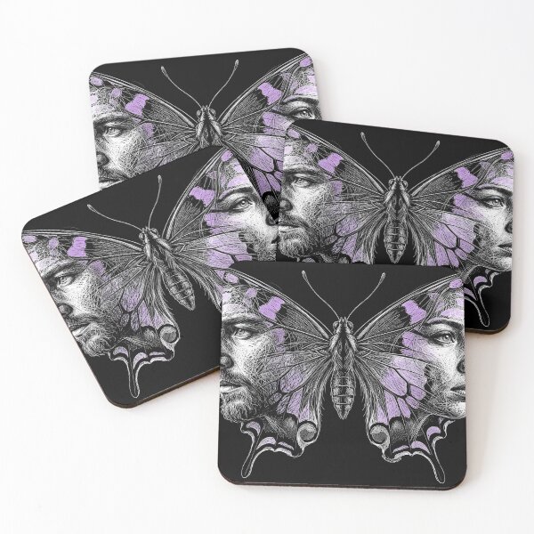 Item preview, Butterfly Soulmates - Surreal Dual Portrait Gothic Art designed and sold by BrainConstip.