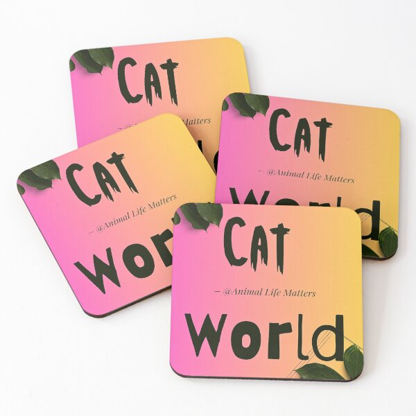 Item preview, Cat World Botanical Leaf Typography Art Print designed and sold by iceberg5000000.