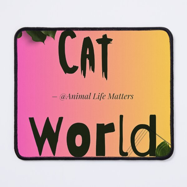 Item preview, Cat World Botanical Leaf Typography Art Print designed and sold by iceberg5000000.
