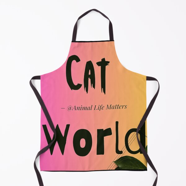 Item preview, Cat World Botanical Leaf Typography Art Print designed and sold by iceberg5000000.