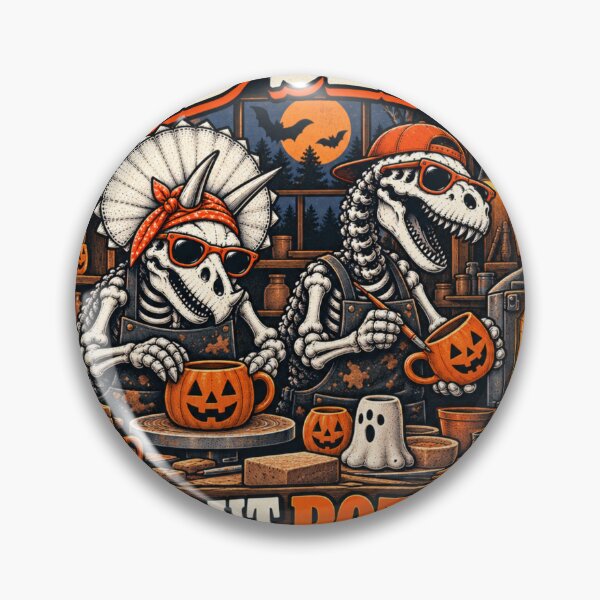 Item preview, Dead Serious About Pottery – Funny Halloween Dinosaur Potter Design designed and sold by zhivago1980.