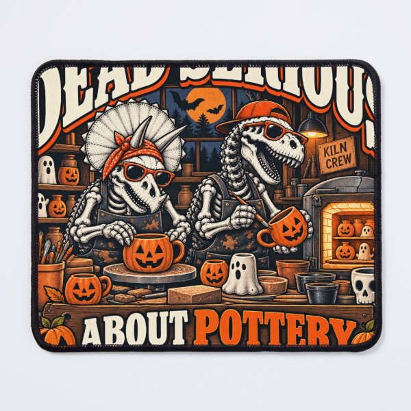 Item preview, Dead Serious About Pottery – Funny Halloween Dinosaur Potter Design designed and sold by zhivago1980.