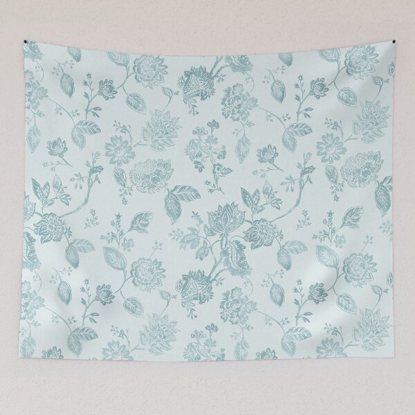 Item preview, Garden Sonata - Muted Aqua designed and sold by Fabricatemyart.