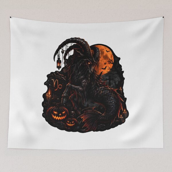 Item preview, Capricorn Halloween Dark Sea Goat designed and sold by Zodiac Celestial Art.