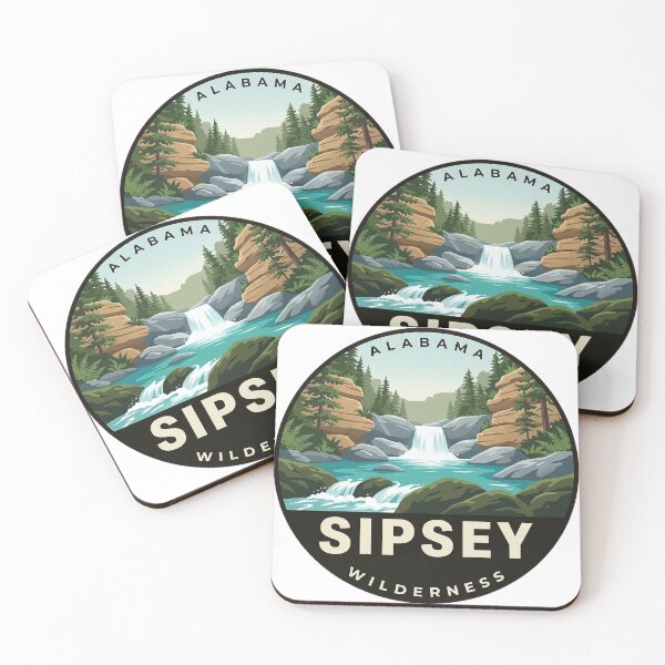 Item preview, Sipsey Wilderness Rushing Water Circle Badge Sticker designed and sold by DetourDgn.
