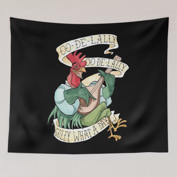 Item preview, Alan-A-Dale Rooster  Oo-De-Lally Golly What A Day Tattoo Watercolor Painting Robin Hood designed and sold by shopDex.