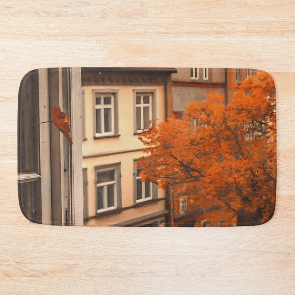 Item preview, Cozy Autumn Window View with Coffee — Warm Old Town Cityscape Art designed and sold by LYAN-STORE.