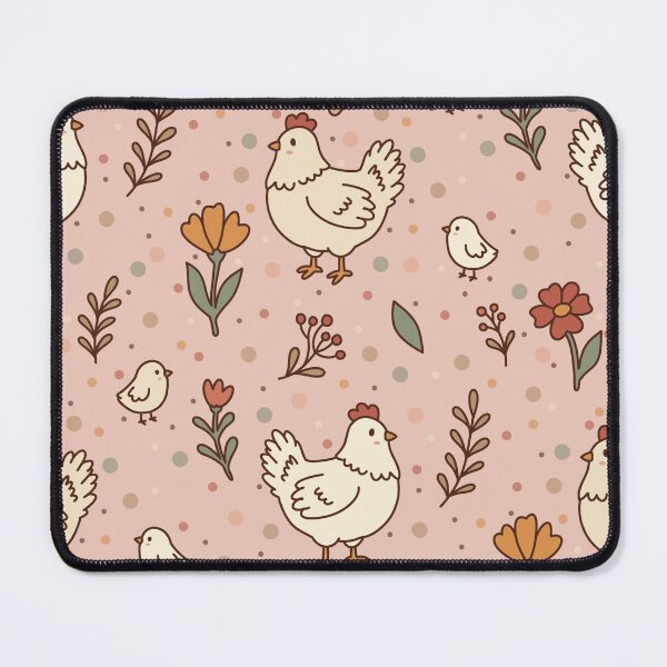 Item preview, Chickens and Flowers on Pink designed and sold by Foximsy.