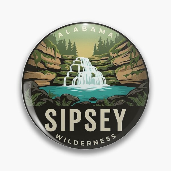 Item preview, Sipsey Wilderness Mossy Cascade Circle Badge Sticker designed and sold by DetourDgn.