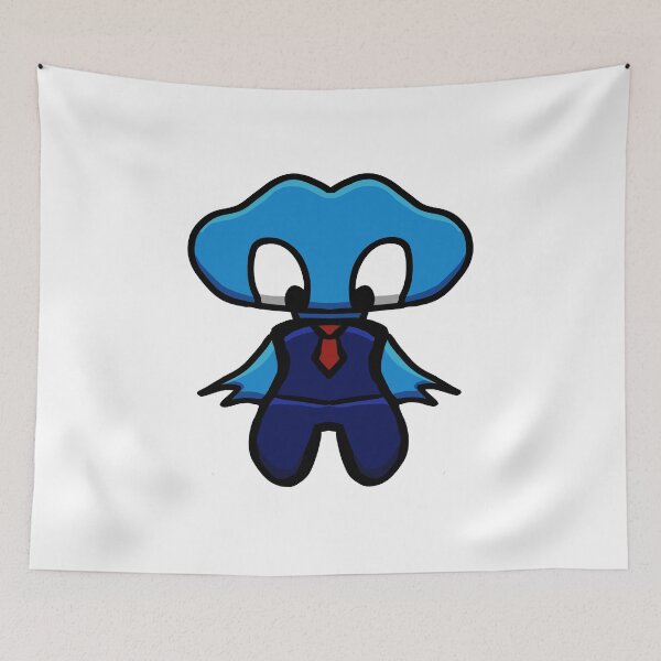 Item preview, Cute Big-Headed Business Monster Blue – Kawaii Sticker Art designed and sold by davidmalec.