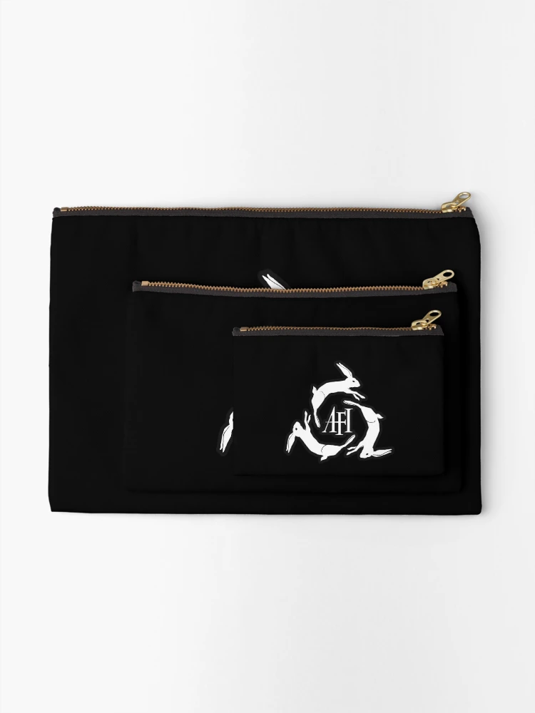 Thumbnail 2 of 4, Zipper Pouch, White Three Rabbits Circle Symbol designed and sold by Rafiqgil.