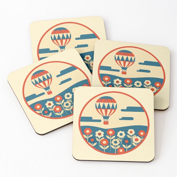 Item preview, Retro Hot Air Balloon – Flower Field designed and sold by mellow-koko.