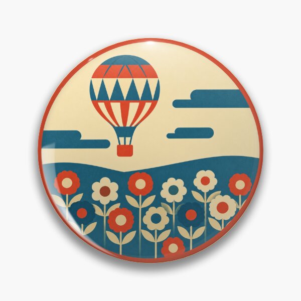 Item preview, Retro Hot Air Balloon – Flower Field designed and sold by mellow-koko.