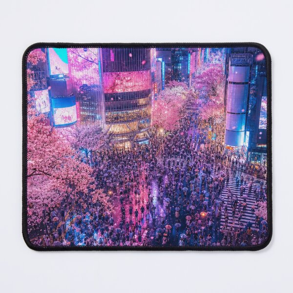 Item preview, Tokyo Sakura Night – Shibuya Neon Cityscape designed and sold by vekotpu.