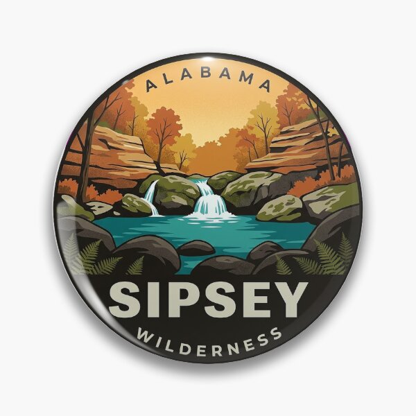 Item preview, Sipsey Wilderness Autumn Creek Circle Badge Sticker designed and sold by DetourDgn.