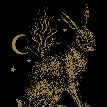 Artwork thumbnail, Golden Rabbit Night Scene by Rafiqgil
