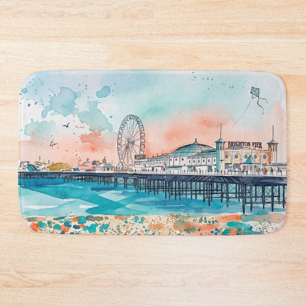 Item preview, Brighton Palace Pier Watercolour Sunset designed and sold by ArtworkNorth.