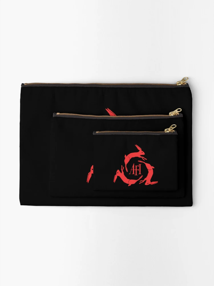 Thumbnail 2 of 4, Zipper Pouch, Red Three Rabbits Circle Emblem designed and sold by Rafiqgil.