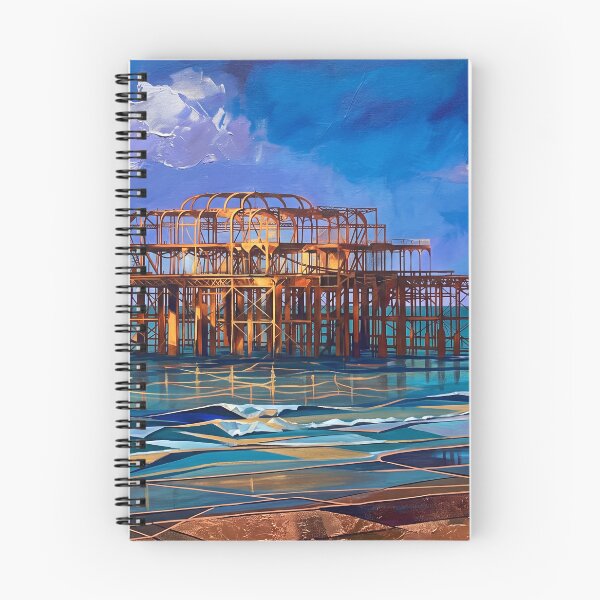 Item preview, Golden Hour at the West Pier - Modern Brighton Seascape designed and sold by ArtworkNorth.
