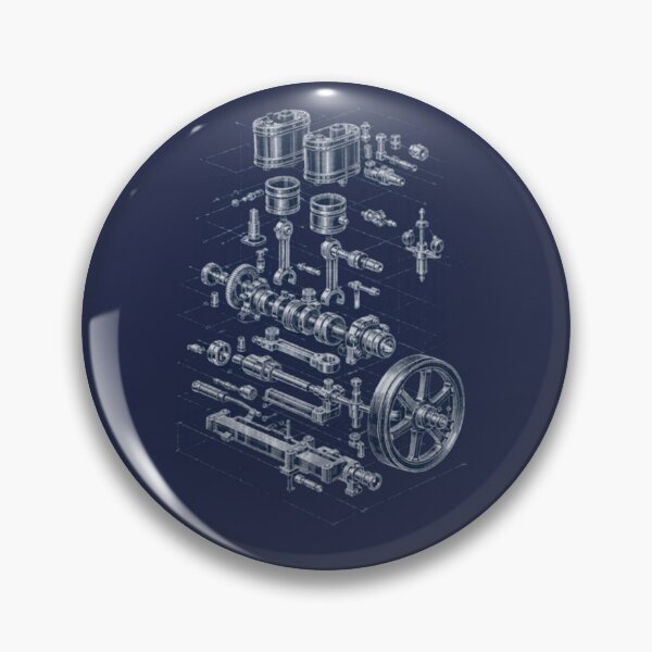 Item preview, Steam Engine Mechanical Assembly - Transparent Cutout Edition designed and sold by The Blueprint Archive.